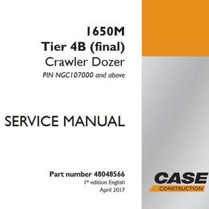 Case 1650M Tier 4B (final) Crawler Bull-Dozer Service Shop Repair Manual pdf Download