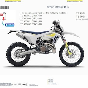 Husqvarna 2019 - TE 250i  TE300i  Art. no. 3403080en Workshop Service Repair Manual PDF Download