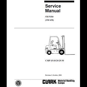 Clark Forklift Service Manual, CMP 15-30 SM 5184 (2000) (PDF Download)