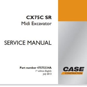 Case CX75C SR Midi Mini Excavator Service Shop Repair Manual pdf Download