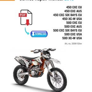 KTM 2013 - 450 500 Exc Six Days Xc-w - Workshop Service Repair Manual PDF Download