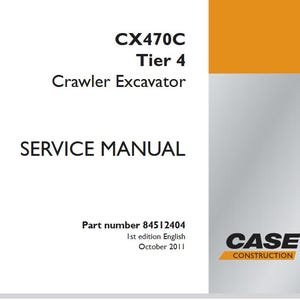 Case CX470C Tier 4 Crawler Excavator Service Shop Repair Manual pdf Download