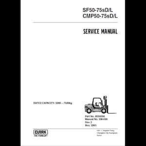 Clark Forklift SF CMP 50-75sD L SM690 8036086 Service Manuals pdf download after purchase