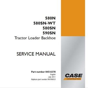 Case 580N, 580SN-WT, 580SN, 590SN Tractor Loader Backhoe Service Shop Repair Manual pdf Download
