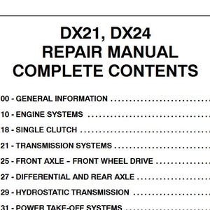 Case DX21, DX24 Tractors Service Shop Repair Manual pdf Download