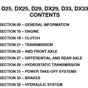 Case D25, DX25, D29, DX29, D33, DX33 Tractors Service Shop Repair Manual pdf Download