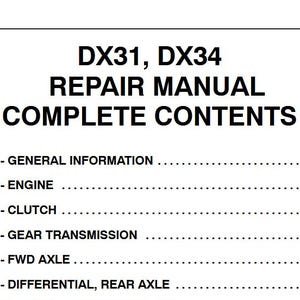 Case DX31, DX34 Tractors Service Shop Repair Manual pdf Download