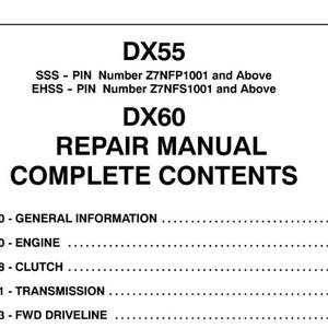 Case DX55, DX60 Tractors Service Shop Repair Manual pdf Download