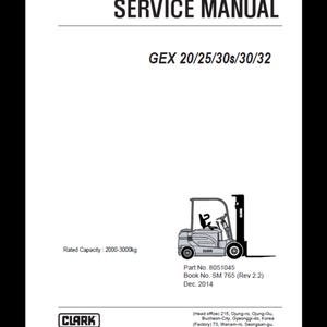 Clark Forklift GEX 20-32 (2014) Service Manual (PDF Download)