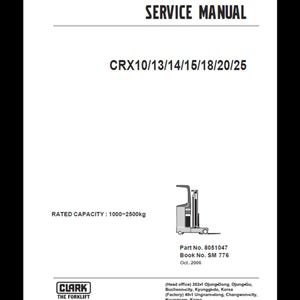 Clark Forklift  CRX10-13-14-15-18-20-25  SM 776 Service Manuals pdf download after purchase