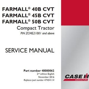 Case IH Farmall 40B, 45B, 50B CVT Compact Tractors Complete Service Shop Repair Manual pdf Download