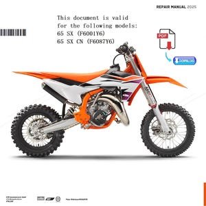 KTM 2025 - 65 SX  Service Workshop Repair Manual PDF Download
