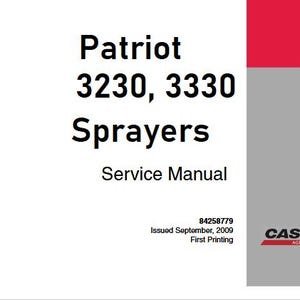 Case Patriot 3230, 3330 Sprayers Service Shop Repair Manual pdf Download