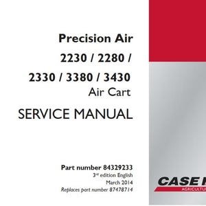 Case Precision Air 2230, 2280, 2330, 3380, 3430 Air Cart Service Shop Repair Manual pdf Download