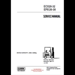 Clark Forklift Service Manual: ECX 20-32, EPX 20-30 (2006) (PDF Download)