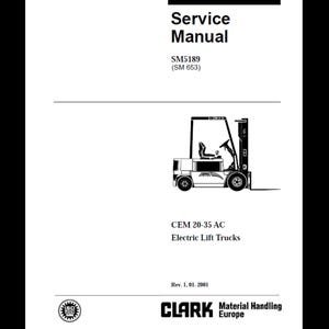 Clark Forklift CEM 20-35 AC Electric Service Manual (PDF Download, 342 Pages)