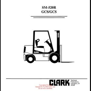 Clark Forklift GCS SM-520r 1989 Service Manuals pdf download after purchase