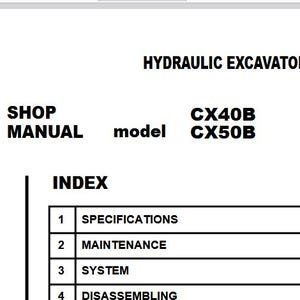 Case CX40B, CX50B Mini Excavators Service Shop Repair Manual pdf Download