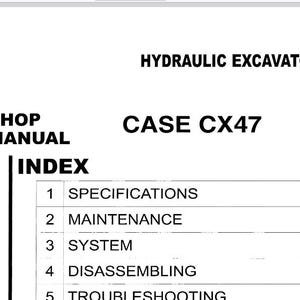 Case CX47 Midi Mini Excavators Service Shop Repair Manual pdf Download