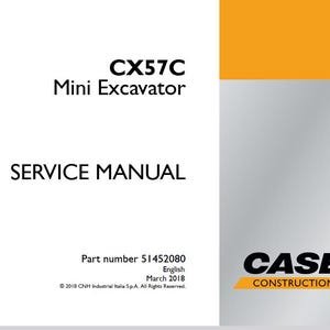 Case CX57C Mini Excavator Service Shop Repair Manual pdf Download