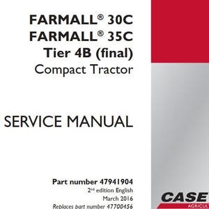 Case 30C, 35C Tier 4B Final Farmall Tractors Service Shop Repair Manual pdf Download