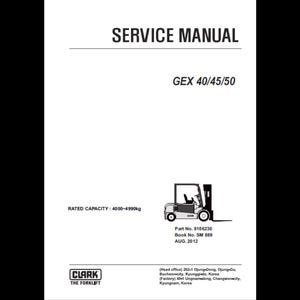 Clark Forklift GEX 40 45 50 SM889 2012 Service Manuals pdf download after purchase