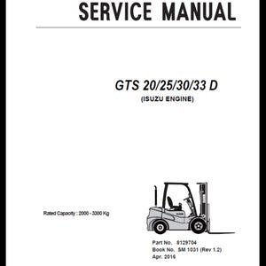 Clark Forklift GTS 20-33 Service Manual (PDF Download, 2016 Edition, 1016 Pages)