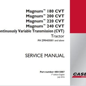 Case Magnum CVT 180, 200, 220, 240 Tractors Complete Service Shop Repair Manual pdf Download