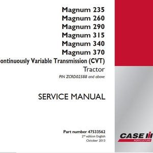 Case Magnum 235, 260, 290, 315, 340, 370 CVT Tractors Complete Service Shop Repair Manual pdf Download