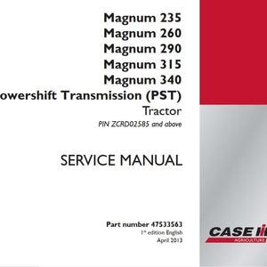 Case Magnum 235, 260, 290, 315, 340 PST Tractors Complete Service Shop Repair Manual pdf Download