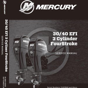 Mercury 30/40 EFI 3 cylinder 4 Stroke Outboard Motor Engines number 1C453840 and above 2016 Repair Service Manual pdf Download