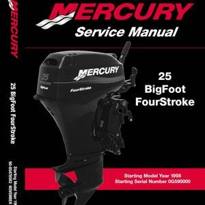 Mercury 25 hp Bigfoot FourStroke Outboard Engines Motor Repair Service Manual pdf Download