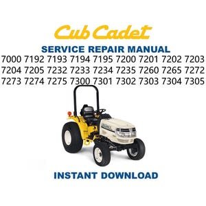 Cub Cadet 7000 Series Tractor Service Repair Manual | Instant Digital Download | PDF