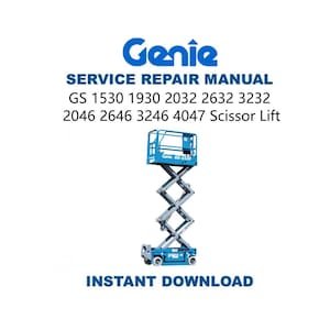 Genie Scissor Lift Service Repair Manual | GS 1530-4047 (PDF)