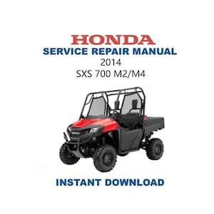 Honda Pioneer SXS700 M2/M4 Service Manual | 2014-2017 UTV Repair Guide | Instant Digital Download | PDF
