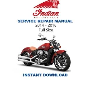 Indian Full Size Classic Vintage Chieftain Service Manual | 2014-2016 Motorcycle Repair Guide | Digital Download | PDF