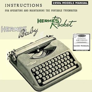 Hermes Baby + Rocket Manual | 1950s typewriter guide | Printable Download