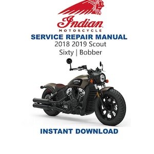 Indian Scout / Sixty / Bobber Service Manual | 2018-2019 Motorcycle Repair Guide | Instant Digital Download | PDF