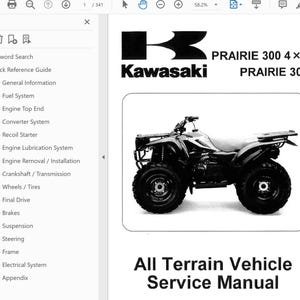 Kawasaki ATV Prairie 300 4X4 (KVF300)  1999-2002 Repair Service Manual PDF Download