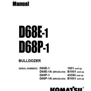 Komatsu D68E-1 D68P-1 Shop Manual BullDozer PDF Download Service Repair