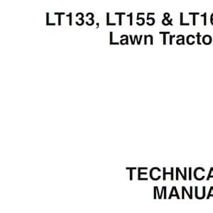John Deere LT133 LT155 and LR166 Lawn Tractors Repair Technical Manual TM1695 PDF