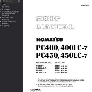 Komatsu PC400-7, PC400LC-7, PC450-7, PC450LC-7 Shop Manual Excavator PDF Download Service Repair