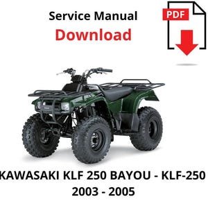 Kawasaki KLF 250 BAYOU  2003 - 2005 Service Repair Manual PDF Brute Force pdf klf-250
