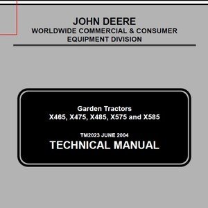 John Deere GX255 GX325 GX335 and GX345 Garden Tractor Repair Technical Manual TM2023 PDF 1