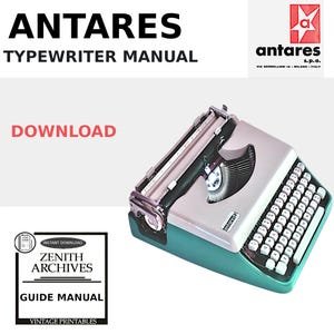 Antares typewriter guide | Printable Download | In English, French, German, Spanish, Italian