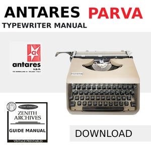 Antares Parva printable guide | Manual for typewriter| PDF Download | In English