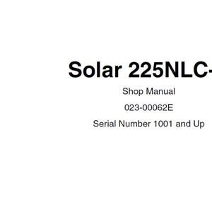 Daewoo Doosan Solar S225NLC-V Excavator Service Manual S/N 1001 and Up 023-00062E PDF