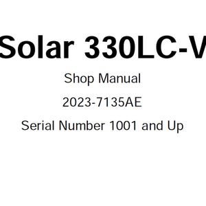 Daewoo Doosan Solar S330LC-V Excavator Service Manual S/N 1001 and Up 2023-7135AE PDF