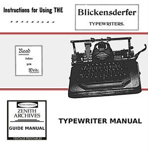 Blickensderfer 8 Typewriter Manual | Printable Download Guide | In English