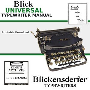 Blick Universal Guidebook | Manual for typewriter| Printable Download | In English